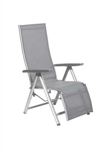 CIRRUS Relaxsessel - Aluminium Silber mit Outdoorgewebe Anthrazit-grau