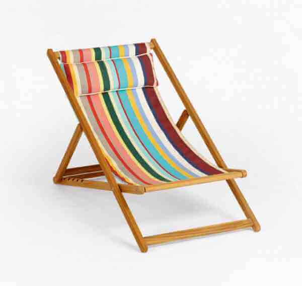 CABIN Liegestuhl Basic, klappbar, 6-fach verstellbar, Teak / Acryltuch 1-teilig