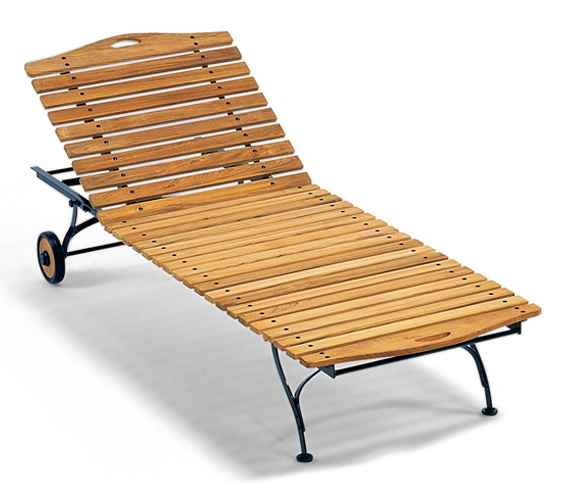CLASSIC Sonnenliege 206 x 70 x 97 cm, verstellbare Rückenlehne, mit Rollen