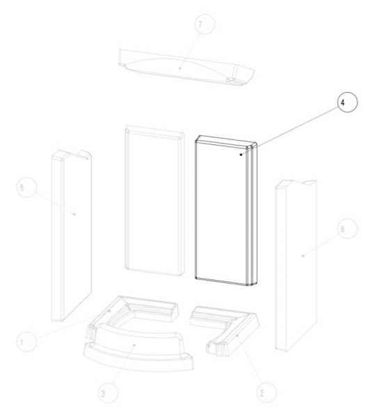 TOWER Xtra Keramott Rückwand (Ziffer 4, es werden zwei Steine benötigt!)