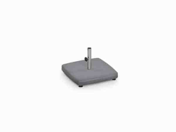 BETONSOCKEL 55 kg, 60 cm quadratisch, Rohr Edelstahl 54 mm