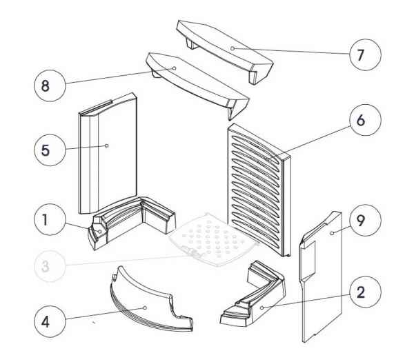 TORSO Keramott Feuerraumauskleidung komplett (Ziffer 1, 2, 4-9 ohne Rost)