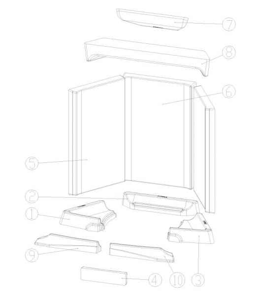 LOUNGE / LOUNGE Xtra Keramott Feuerraumauskleidung komplett (Ziffer 1-10)