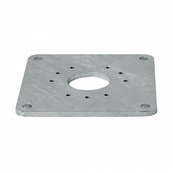 Montageplatte M4 / M8, 30 x 30 x 1,5 cm. Stahl feuerverzinkt