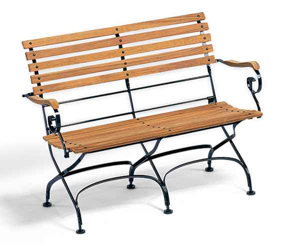 CLASSIC 2-Sitzer Bank mit Armlehnen, klappbar 113 x 59 x 84 cm
