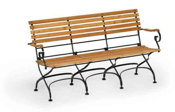 CLASSIC 3-Sitzer Bank mit Armlehnen, klappbar, 160 x 59 x 84 cm