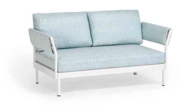 MINU Lounge 2-Sitzer Sofa Aluminium / Polster Acryltuch
