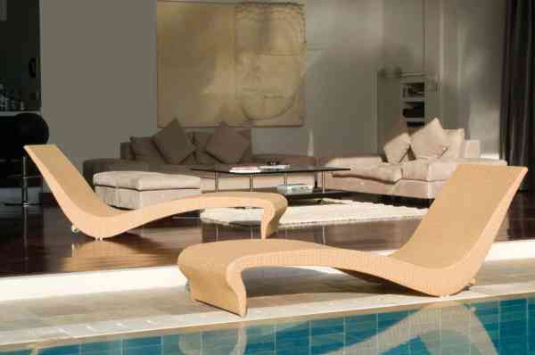 MARE Sunlounger / Sonnenliege inkl. Liegekissen Natur