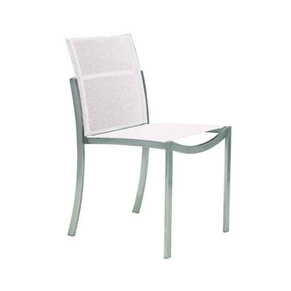 O-ZON Stapelstuhl 46 x 53 x 80 cm Edelstahl- oder Alumiiumgestell pulverbeschichtet mt Batyline-Besp