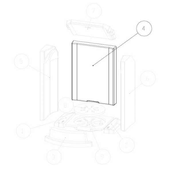 UNO Back / UNO Xtra Keramott hinten / Rückwand (Ziffer 4)