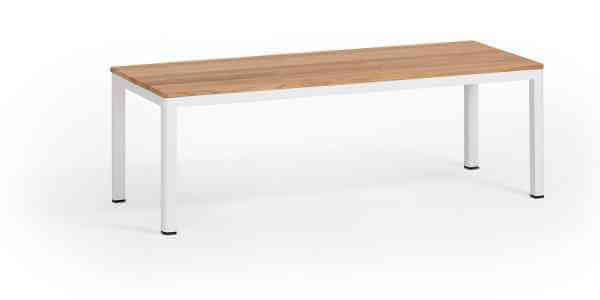 MINU Beistelltisch 120x50x42cm Aluminium / HPL / Teak