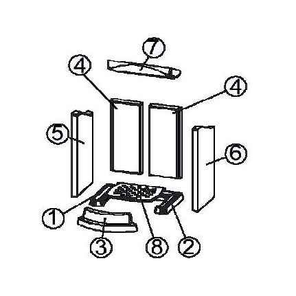 TOWER Xtra / TOWER Xtra 2.0 Keramott Feuerraumauskleidung komplett (Ziffer 1-7)