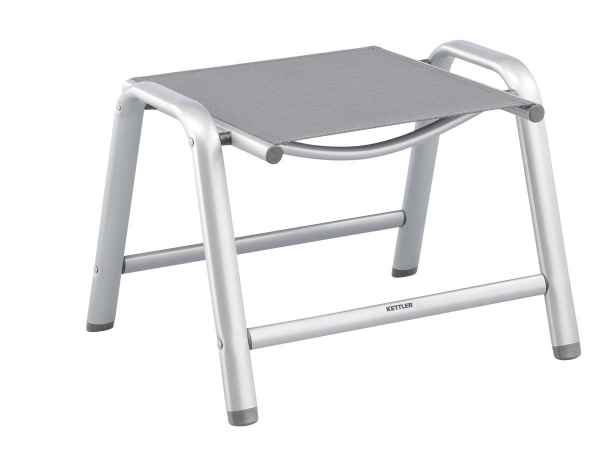 CIRRUS Hocker - Aluminiumgestell Silber mit Outdoorgewebe Anthrazit-Grau