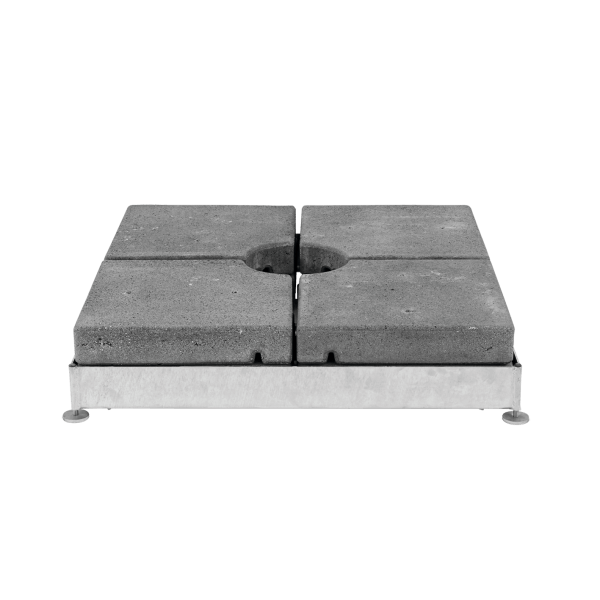 Sockel M4 / M8 / M16 310 kg, Stahl feuerverzinkt, inklusive Gewichte-Set