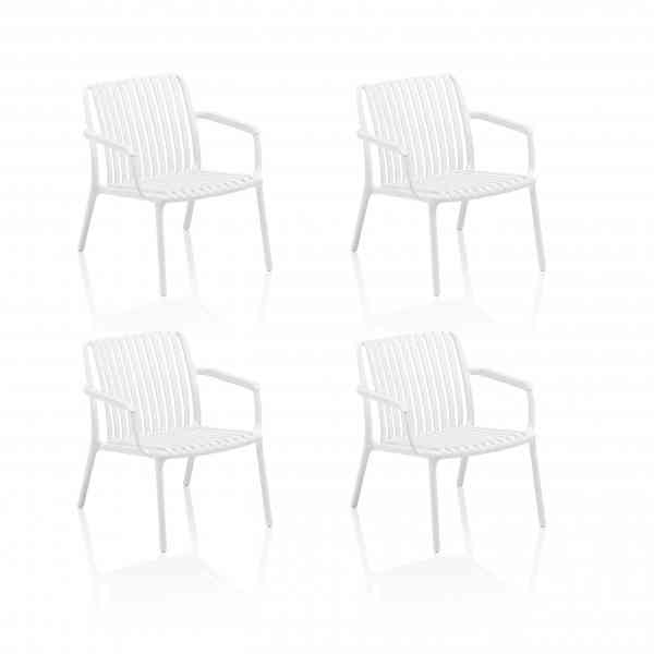 Lago Loungesessel 4er Set - fiberglasverstärkter Kunststoff