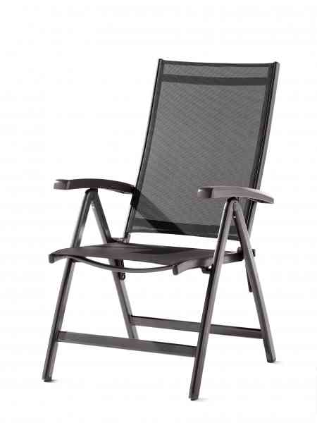 SALERNO Klappsessel 6-fach verstellbar - Aluminiumgestell mit Textilux-Bespannung
