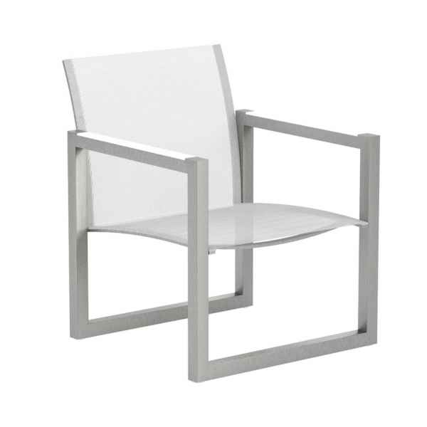 NINIX Lounge Sessel 61 x 64,5 x 75 cm Edelstahlgestell mit Batyline-Bespannung