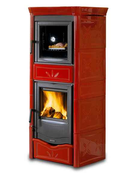 NICOLETTA FORNO EVO Kaminofen Keramik Bordeaux 9,1 KW