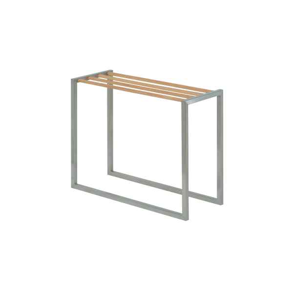 NINIX Handtuchhalter 99,5 x 40 x 80,5 cm Edelstahlgestell mit Teak
