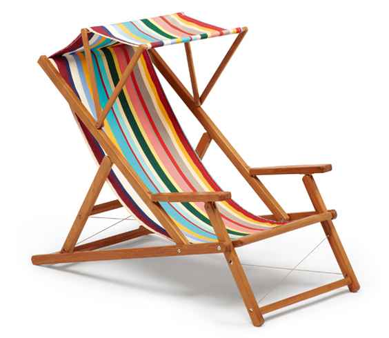 CABIN Liegestuhl DeLuxe, klappbar, Teak / Acryltuch 1-teilig