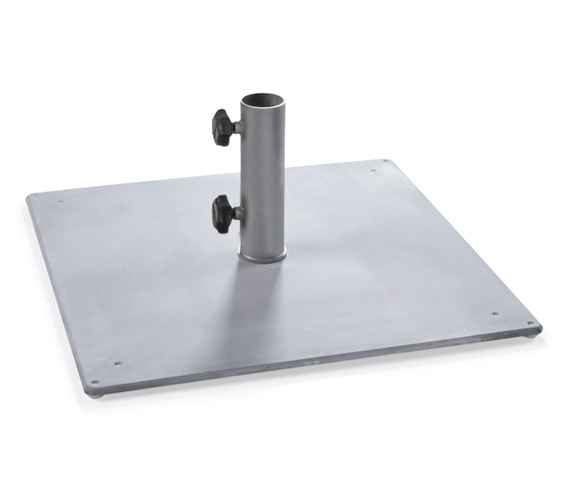 BODENPLATTE Stahl pulverbeschichtet 70 kg, Rohr Edelstahl 54 mm